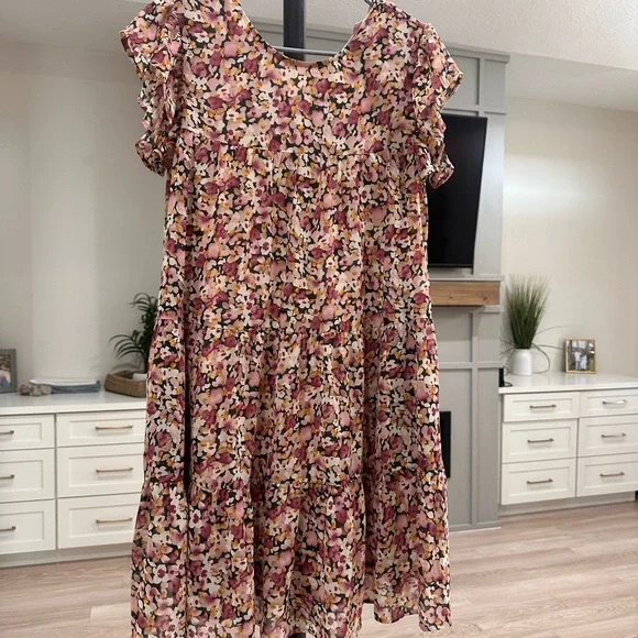 Pink Lily Multicolor Floral Mini Dress - Picture 1 of 4